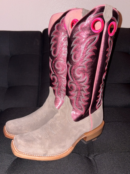 Ariat Shoes - Women’s Ariat Pink Metallic Western Boots w/ Suede Foot